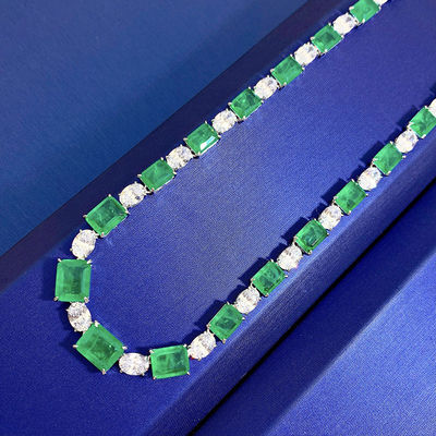Luxo de noiva rosa / verde pedra preciosa colar cadeia para casamento e presente