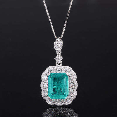 Anel de colar de pedra preciosa quadrada de zircão para presente de aniversário