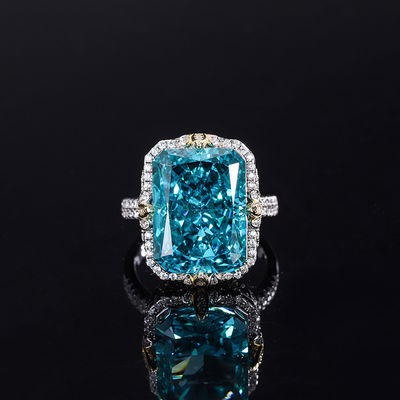 Púrpura / Aqua Azul / Amarelo Pedra de 925 Sterling Silver Zircon Anel de Noivado