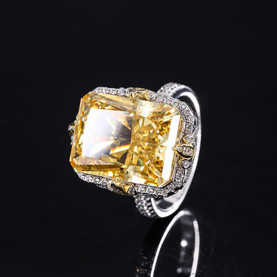 Púrpura / Aqua Azul / Amarelo Pedra de 925 Sterling Silver Zircon Anel de Noivado