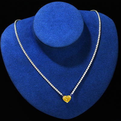 Elegante Colar de Coração Aqua Azul 925 Sterling Coração Prateado