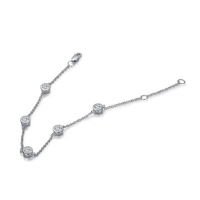 925 Sterling Silver Moissanite Diamond Bracelet Mulheres