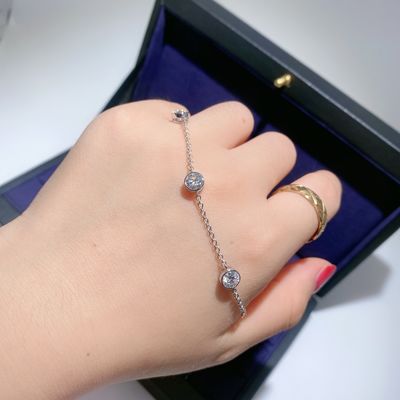 925 Sterling Silver Moissanite Diamond Bracelet Mulheres