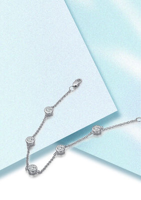 925 Sterling Silver Moissanite Diamond Bracelet Mulheres