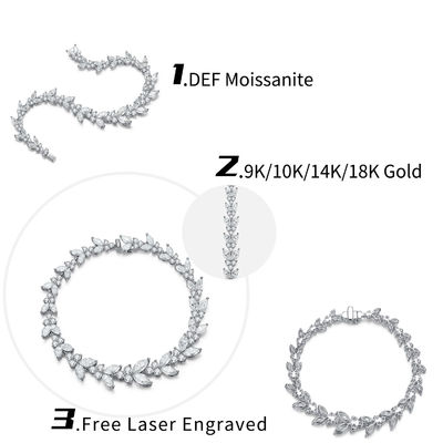 Pulseira de ténis de 18K de ouro para noivado.