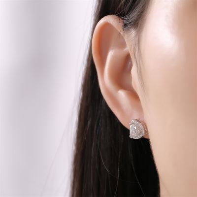 Moissanite 925 Sterling Silver Stud brincos Suporte OEM ODM