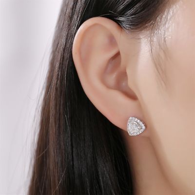 Moissanite 925 Sterling Silver Stud brincos Suporte OEM ODM