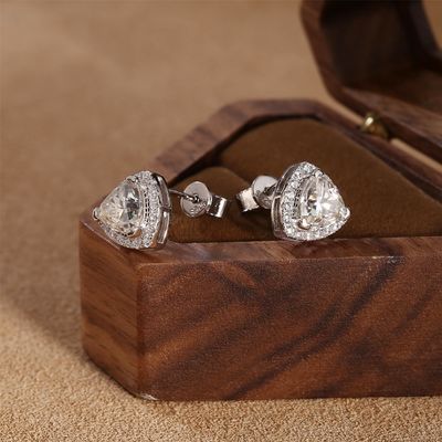 Moissanite 925 Sterling Silver Stud brincos Suporte OEM ODM