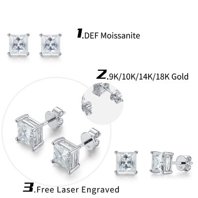 18K de ouro Moissanite diamantes brincos para o presente de aniversário