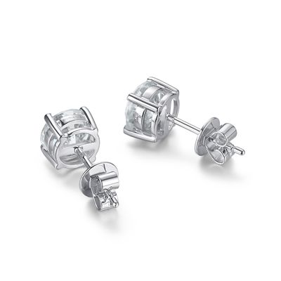 18k Gold Moissanite Diamant Stud brincos de ouro branco suporte de personalização