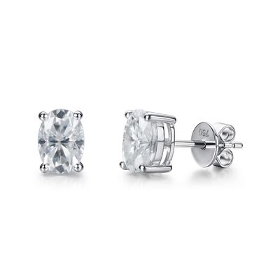 18k de ouro Moissanite Diamante Oval brincos