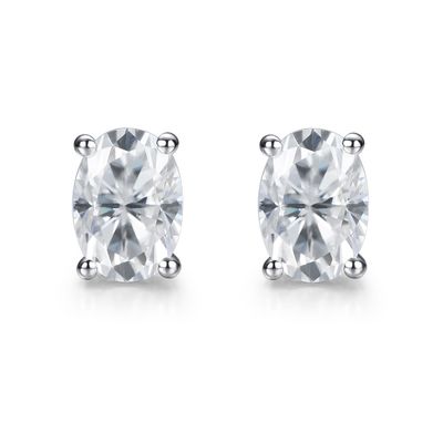 18k de ouro Moissanite Diamante Oval brincos