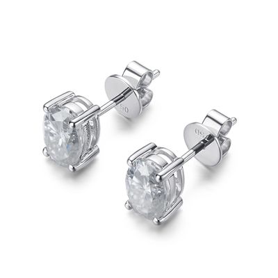 18k de ouro Moissanite Diamante Oval brincos