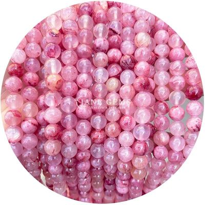 Atacado Cristal Natural Pedra Geminosa Redonda Calcedônia contas Jade Redondo acessórios de contas soltas para DIY Pulseira Colar