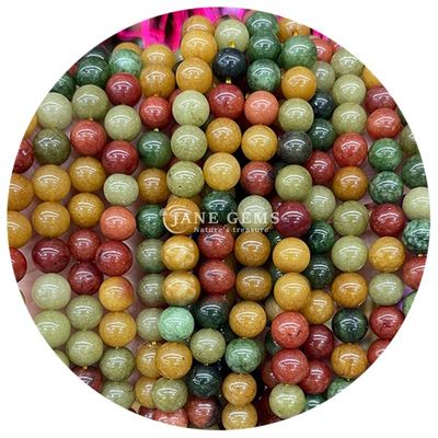 Atacado Cristal Natural Pedra Geminosa Redonda Calcedônia contas Jade Redondo acessórios de contas soltas para DIY Pulseira Colar