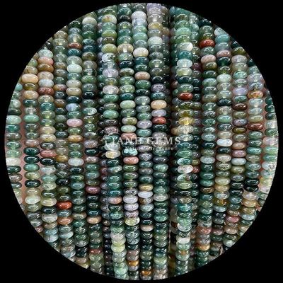 Pedra de cristal natural Rondelle Abacus Forma Amazonasite Olho de tigre Fios de contas soltas para pulseiras de yoga