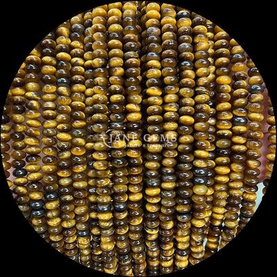 Pedra de cristal natural Rondelle Abacus Forma Amazonasite Olho de tigre Fios de contas soltas para pulseiras de yoga