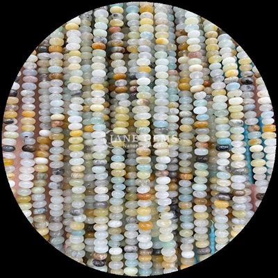 Pedra de cristal natural Rondelle Abacus Forma Amazonasite Olho de tigre Fios de contas soltas para pulseiras de yoga