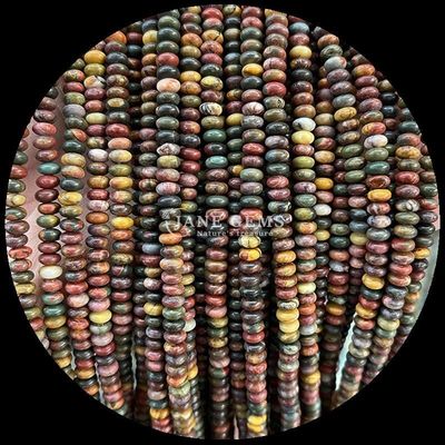 Pedra preciosa natural Rondelle Abacus Forma de conta rosa Aventurina Lapis Lazuli Fios de conta soltos para energia curativa