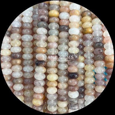 Perlas de gemas de tamanho personalizado Rondelle Abaco Forma Pedra preciosa Opalita Silk dourado