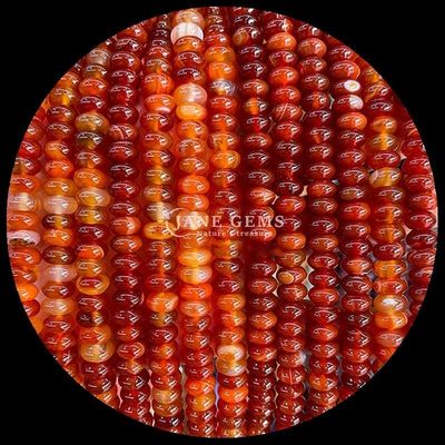 Dimensões personalizadas gemas de contas Rondelle Abaco forma pedra preciosa Carnelian Quartz claro fios de contas soltos para fabricação de jóias