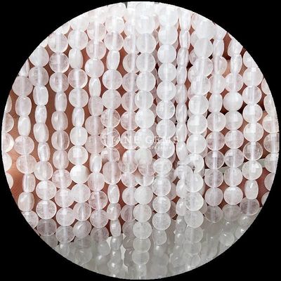 Formato plano contas facetadas cristal pedra preciosa forma redonda ametista rosa quartzo fios de contas soltas para fazer jóias DIY