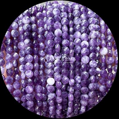 Formato plano contas facetadas cristal pedra preciosa forma redonda ametista rosa quartzo fios de contas soltas para fazer jóias DIY
