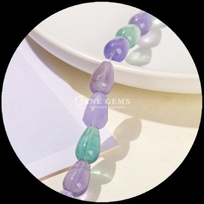 Perlas de fluorito irregulares Cristal de pedra preciosa Tubos redondos Forma de gota de água Forma de filamentos de contas soltas para fabricação de jóias DIY