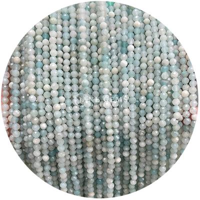 Pedras preciosas de cristal natural de facetas redondas de forma pequena Amazonasite Apatite Fios de contas soltos para pulseiras