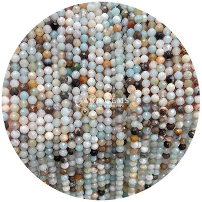 Pedras preciosas de cristal natural de facetas redondas de forma pequena Lapis Lazuli Ametista Fios de contas soltas para pulseiras