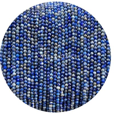 Pedras preciosas de cristal natural de facetas redondas de forma pequena Lapis Lazuli Ametista Fios de contas soltas para pulseiras