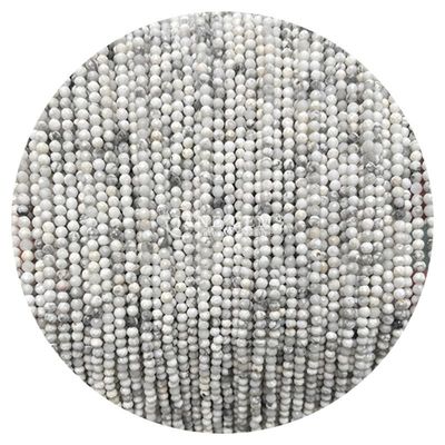Pedras preciosas de cristal natural de facetas redondas forma pequena jade branco Howlite fios de contas soltas para pulseiras