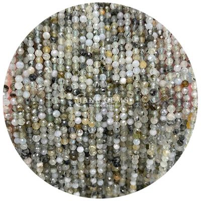 Pedras preciosas de cristal natural de facetas redondas forma pequena jade branco Howlite fios de contas soltas para pulseiras