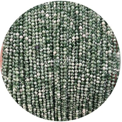 Pedras preciosas de cristal natural de facetas redondas de forma pequena Dalmácia Jaspe Rubí Zoisite Fios soltos de contas para pulseiras