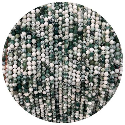 Pedras preciosas de cristal natural de facetas redondas de forma pequena Dalmácia Jaspe Rubí Zoisite Fios soltos de contas para pulseiras