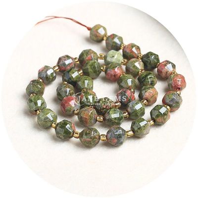 Atacado Cristal Natural Pedras preciosas Oliveira forma de contas Facetado Pedra solta contas Acessórios Rombus Bead Spacer