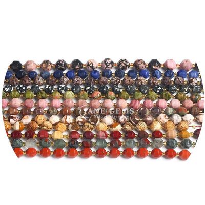 Atacado Cristal Natural Pedras preciosas Oliveira forma de contas Facetado Pedra solta contas Acessórios Rombus Bead Spacer