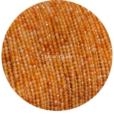 Pedras preciosas de cristal natural de facetas redondas de forma pequena Topaz vermelho Aventurina Fios de contas soltas para pulseiras