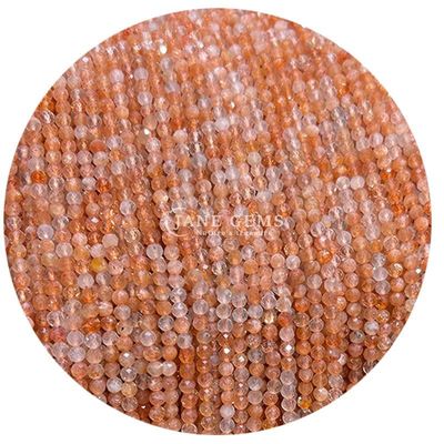 Pedras preciosas contas cristal natural de facetas redondas forma pequena citrino pedra solar fios de contas soltas para pulseiras