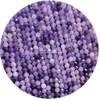 Pedras preciosas Cristal natural de facetas redondas Forma pequena Morganite preto Rutilizado Quartz Filamentos de contas soltas para pulseiras
