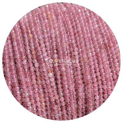 Quartz de morango rosa ópal gemas contas cristal natural facetas redondas forma pequena fio de contas soltas para pulseiras