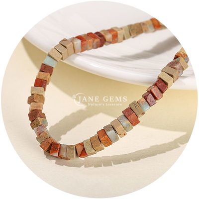 Atacado Jade Natural Loose Beads Real Branco Opal Loose Beads Square Slice Shape Loose Beads Spacers For DIY Jewelry