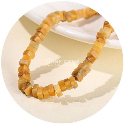 Atacado Jade Natural Loose Beads Real Branco Opal Loose Beads Square Slice Shape Loose Beads Spacers For DIY Jewelry