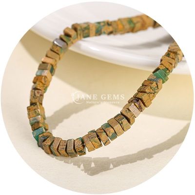 Atacado Jade Natural Loose Beads Real Branco Opal Loose Beads Square Slice Shape Loose Beads Spacers For DIY Jewelry
