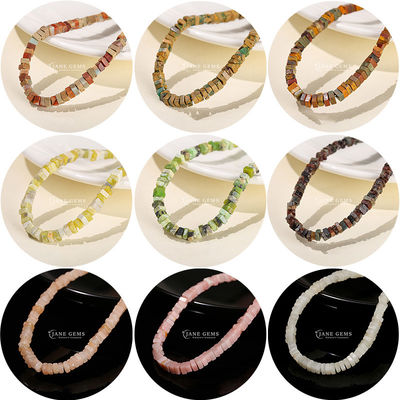 Atacado Jade Natural Loose Beads Real Branco Opal Loose Beads Square Slice Shape Loose Beads Spacers For DIY Jewelry