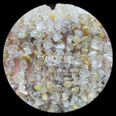 Citrino Negro Gemas Rutiladas Bolas Cristal Natural Forma Irregular Chips Cascalho Pedra Losa Filamentos de Bolas Para Pulseiras