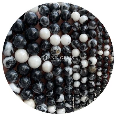Gráfico de Pedra Natural Bolas Rondas 8mm Rosa Zebra Jaspe Bolas Rondas Turmalina Bolas Redondas Espaçadores Para Joias