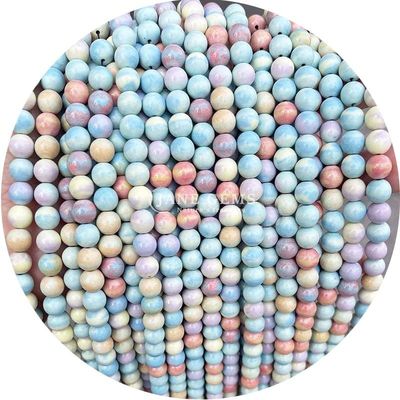 Gráfico de Pedra Natural Bolas Rondas 8mm Rosa Zebra Jaspe Bolas Rondas Turmalina Bolas Redondas Espaçadores Para Joias