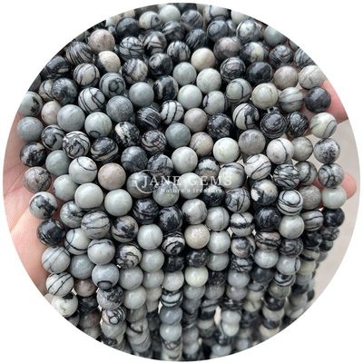 Gráfico de Pedra Natural Bolas Rondas 8mm Rosa Zebra Jaspe Bolas Rondas Turmalina Bolas Redondas Espaçadores Para Joias