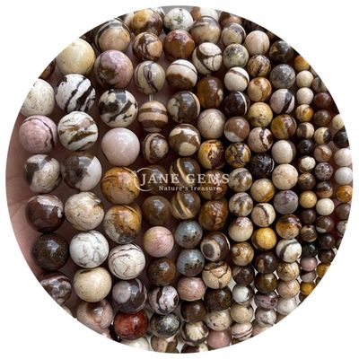 Gráfico de Pedra Natural Bolas Rondas 8mm Rosa Zebra Jaspe Bolas Rondas Turmalina Bolas Redondas Espaçadores Para Joias